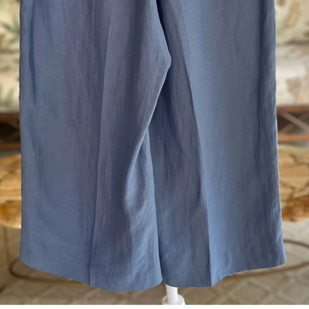 Babaton Aritzia Tahoma Blue Linen Blend Crop Pants Culottes S NWT Quiet Luxury